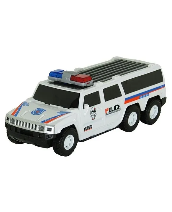 VELLIQUE USV Police Car Toy for Kids with Light Siren Sound 360 Degree  Rotating Bump and Go Action (Colour Design May Vary)