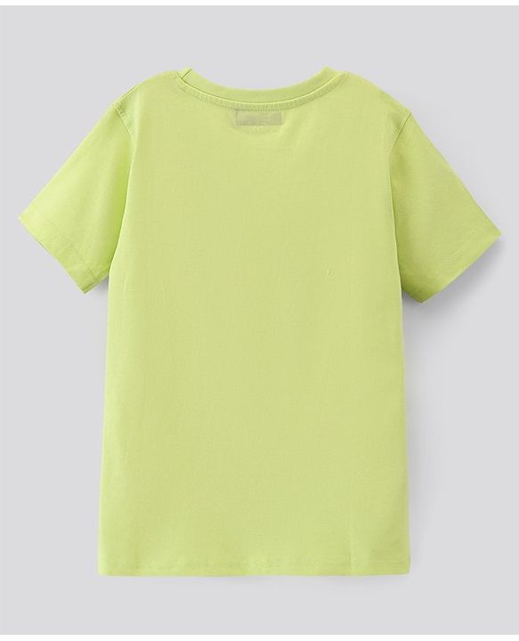 Pine Kids Biowash T-shirt with Chest Print - Green