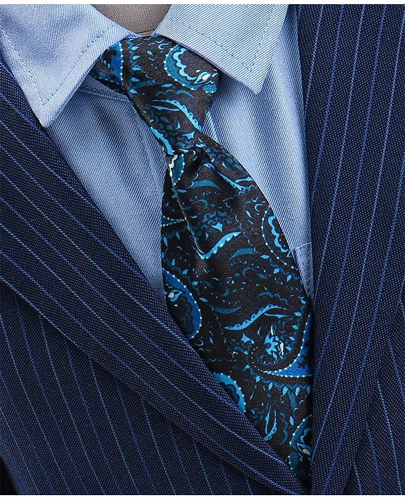 Babyhug Full Sleeves Striped Party Wear Suit With Blazer- Navy & Black