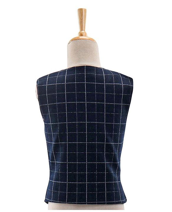 Babyhug Woven Full Sleeves  3 Pieces Party Suit With Bow - Navy Black