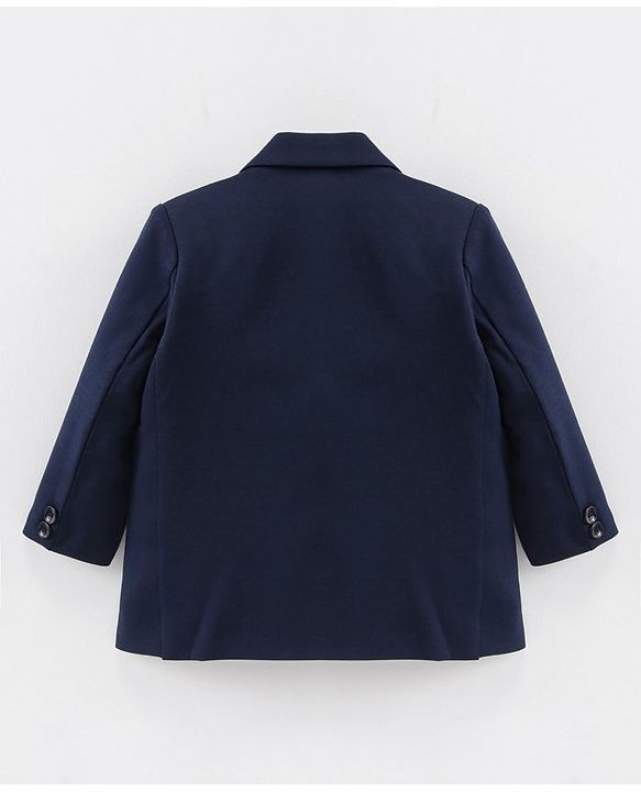 Babyhug Full Sleeves Solid Party Blazer - Navy