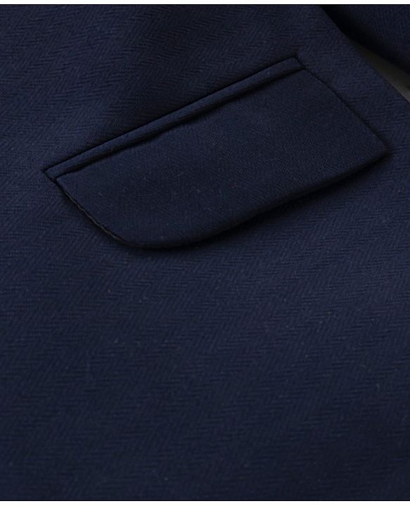 Babyhug Full Sleeves Solid Party Blazer - Navy