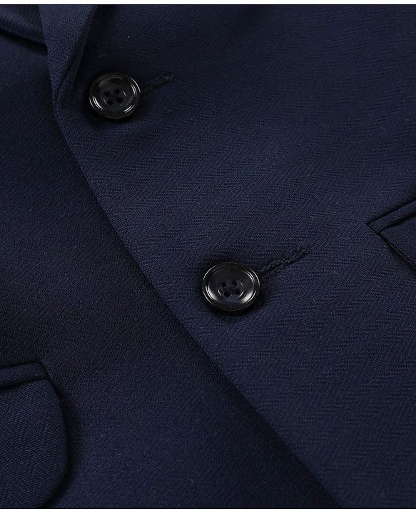 Babyhug Full Sleeves Solid Party Blazer - Navy