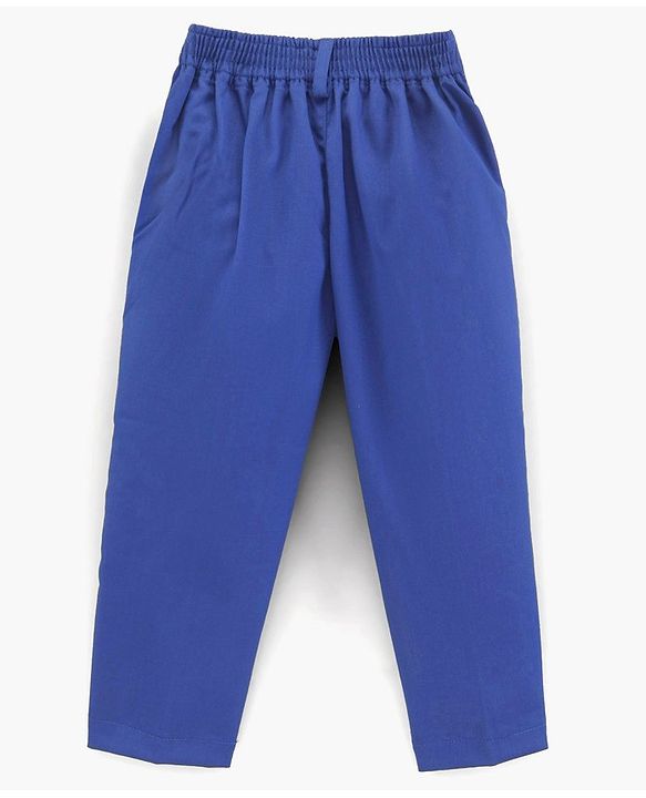 Babyhug Full Sleeves Solid Party Suit with Bow Tie - Royal Blue