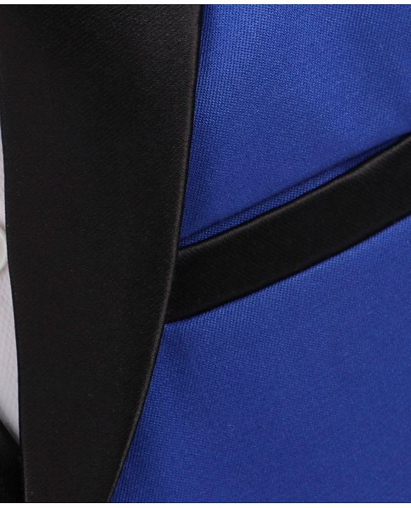 Babyhug Full Sleeves Solid Party Suit with Bow Tie - Royal Blue
