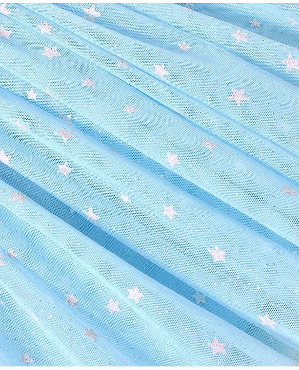 Babyhug Sleeveless Party Wear Sequin Frock - Light Blue