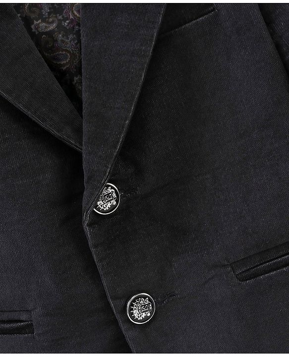 Babyhug Full Sleeves Solid Blazer - Charcoal Grey