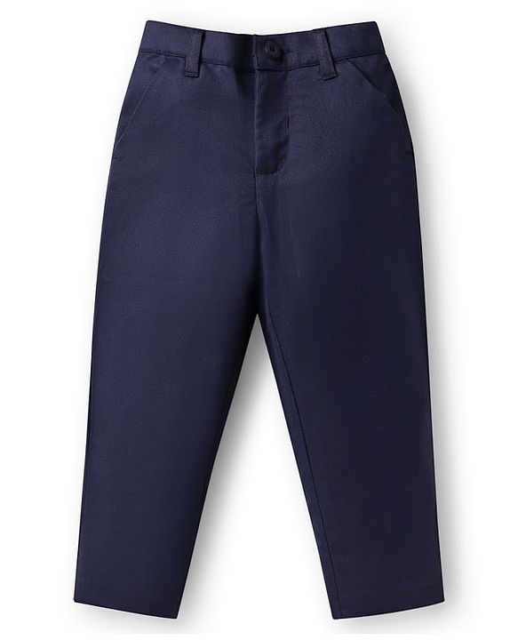 Babyhug Full Sleeves Shirt & Trousers Set Checks Print- Navy Black