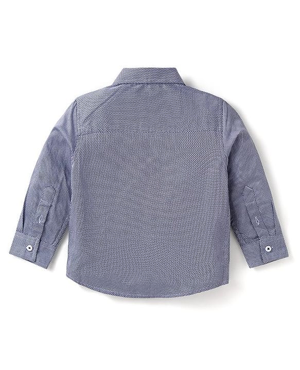 Babyhug Full Sleeves Shirt & Trousers Set Checks Print- Navy Black