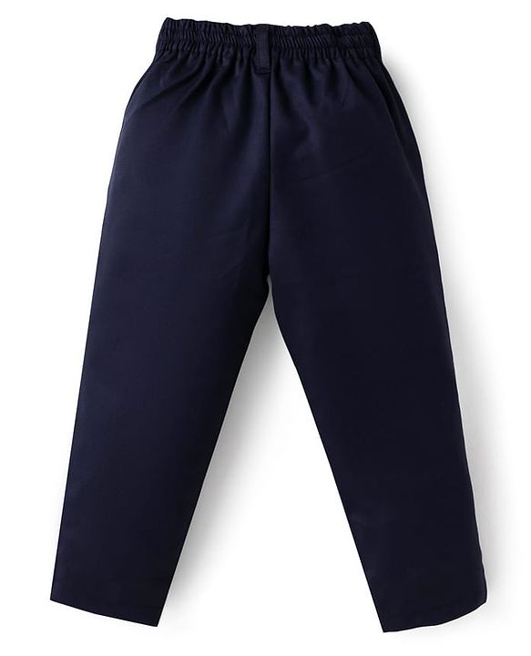 Babyhug Full Sleeves Shirt & Trousers Set Checks Print- Navy Black