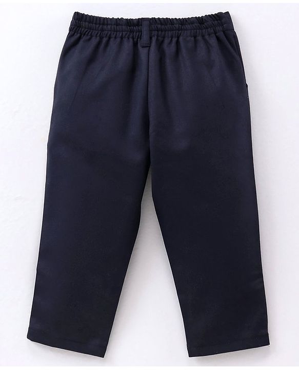 Babyhug Full Sleeves Shirt & Trousers Set Checks Print- Navy Black