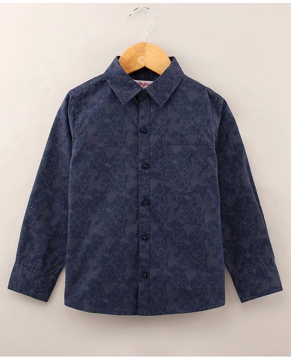 Babyhug Cotton Full Sleeves Floral Printed Shirt - Light Purple