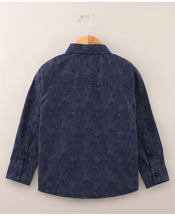 Babyhug Cotton Full Sleeves Floral Printed Shirt - Light Purple