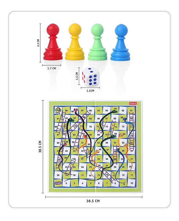 Babyhug Ludo and Snakes N Ladders Board Game - Multicolour