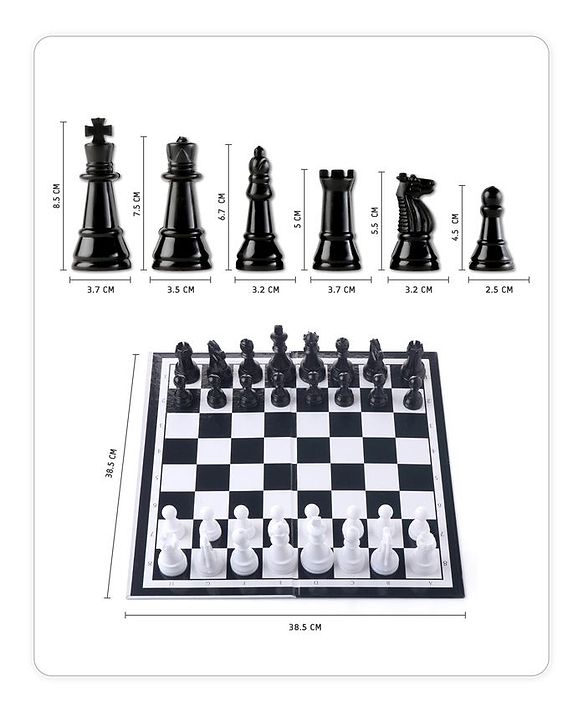 Babyhug Royal Chess Board Game - Classic 2 -Player Strategy Game with Black & White Pieces | Fun & Educational Family Game for Kids | Enhances Logic, Patience & Focus | BIS Certified