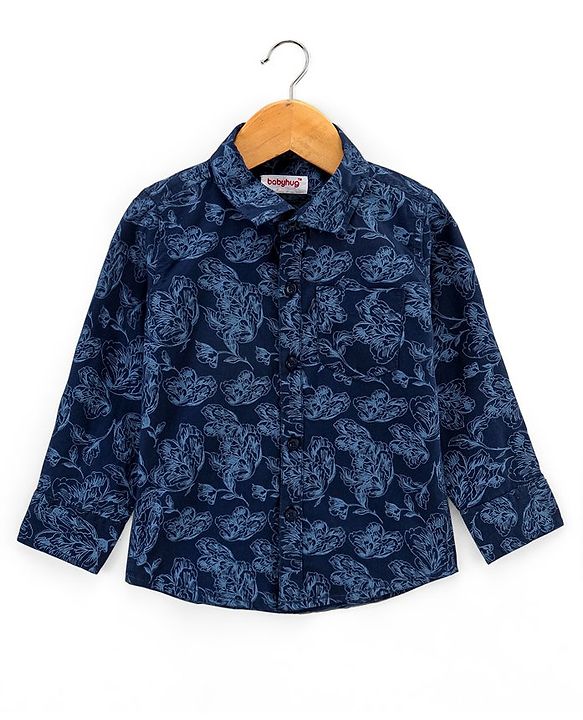 Babyhug Full Sleeves  Printed Shirt - Navy Blue