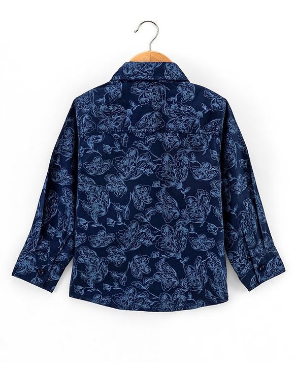 Babyhug Full Sleeves  Printed Shirt - Navy Blue
