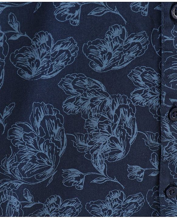 Babyhug Full Sleeves  Printed Shirt - Navy Blue