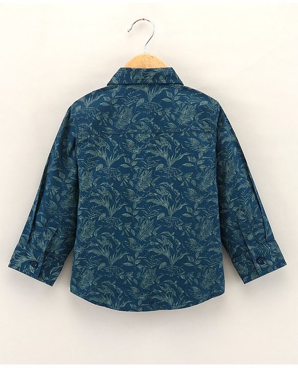 Babyhug Full Sleeves Shirt Leaf Print - Green