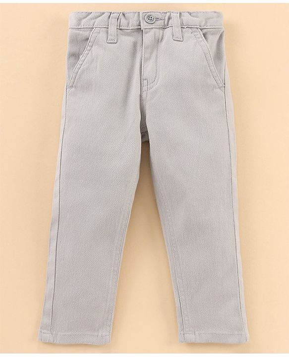 Babyhug Full Sleeves Shirt and Trousers Check Pattern - Grey
