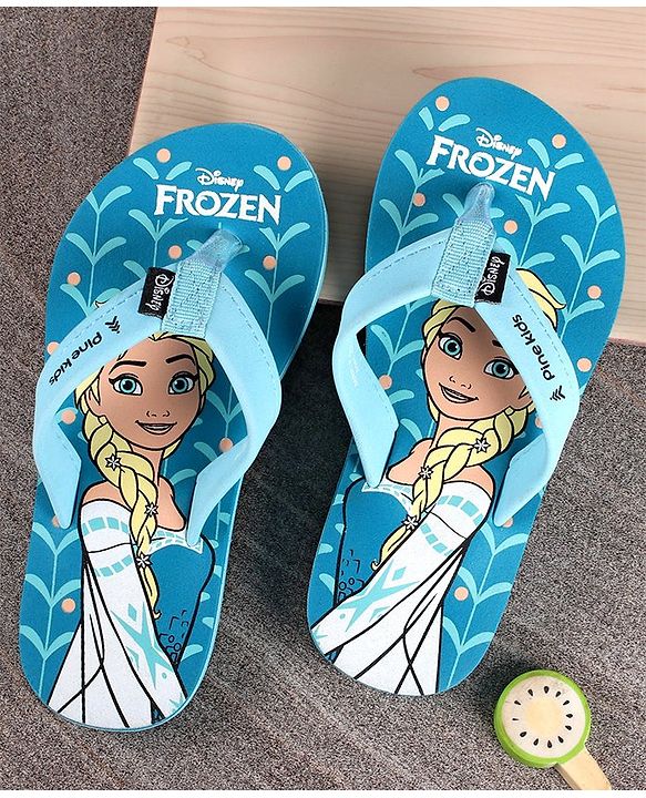 Pine Kids Slip On Style Flip Flops Disney Frozen Print - Blue