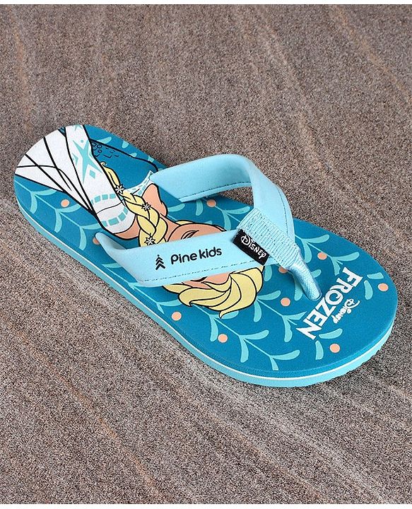 Pine Kids Slip On Style Flip Flops Disney Frozen Print - Blue