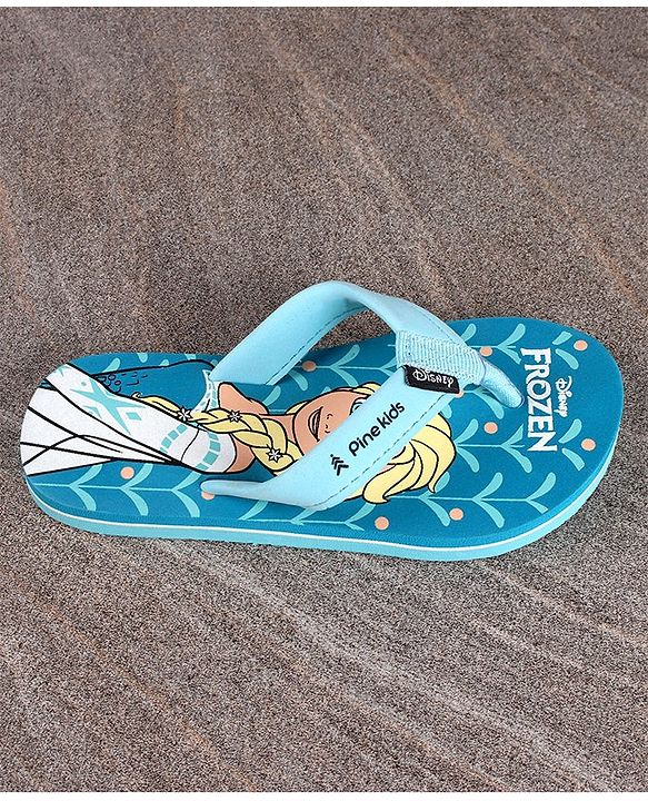 Pine Kids Slip On Style Flip Flops Disney Frozen Print - Blue