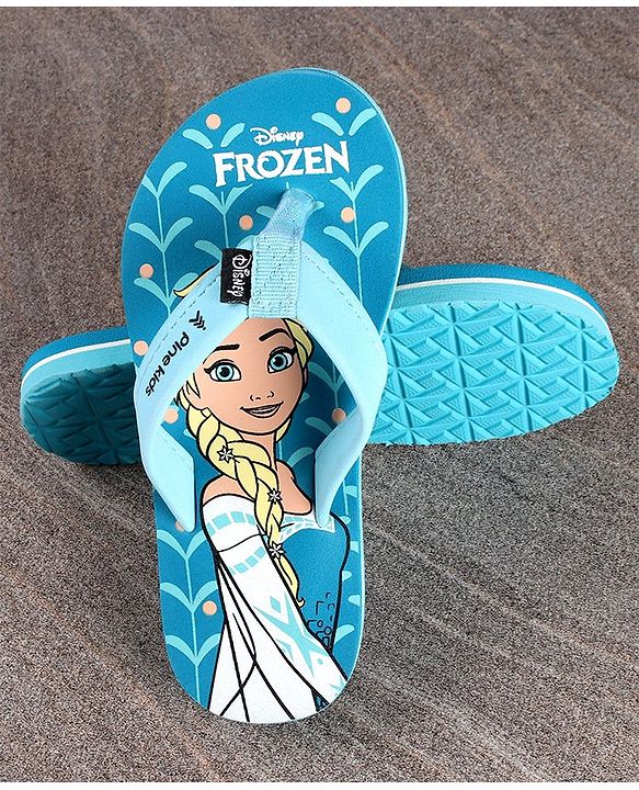 Pine Kids Slip On Style Flip Flops Disney Frozen Print - Blue
