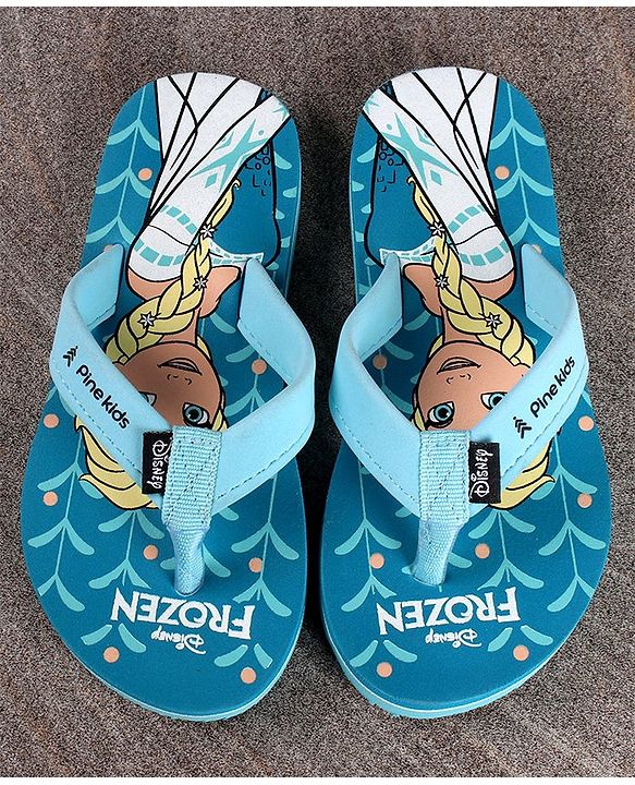 Pine Kids Slip On Style Flip Flops Disney Frozen Print - Blue