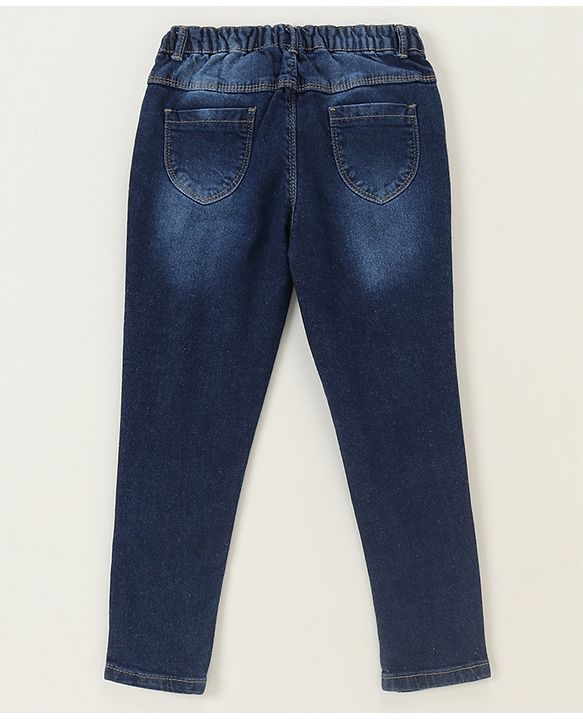 Babyhug Full Length Denim Jeans Star Pattern - Blue