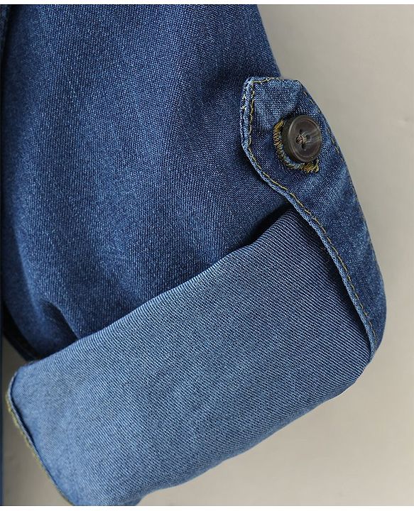 Babyhug Cotton Full Sleeves Shirt Text Embroidery - Blue