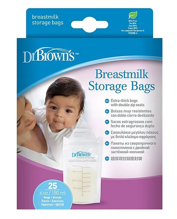 Dr. Browns Breastmilk Storage Bag Pack Of 25 180 ml Online in India, Buy at  Best Price from  - 11756864