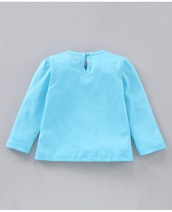 Babyhug Cotton Full Sleeves Tee Giraffe Graphic - Light Blue