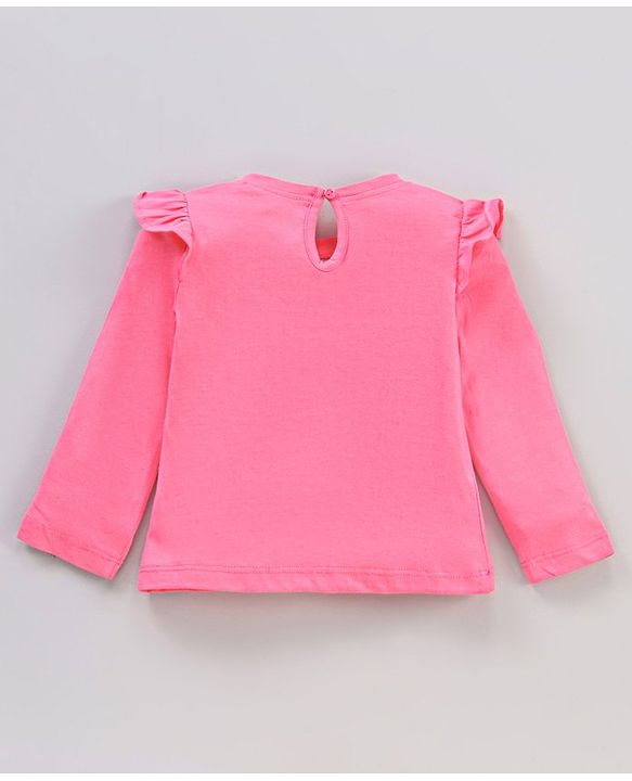 Babyhug 100% Cotton Full Sleeves Top with Graphics & Frill Detailing Pack Of 3 - Multicolor