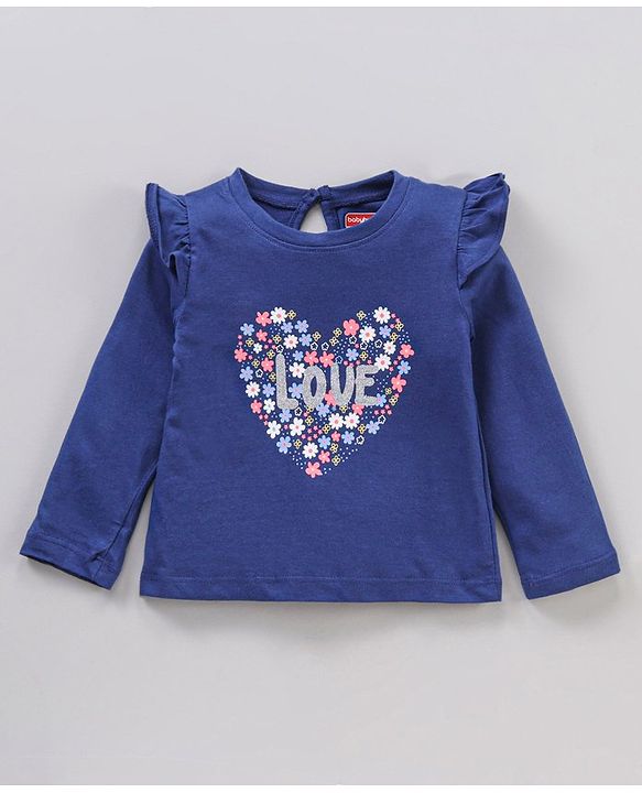 Babyhug 100% Cotton Full Sleeves Top with Graphics & Frill Detailing Pack Of 3 - Multicolor