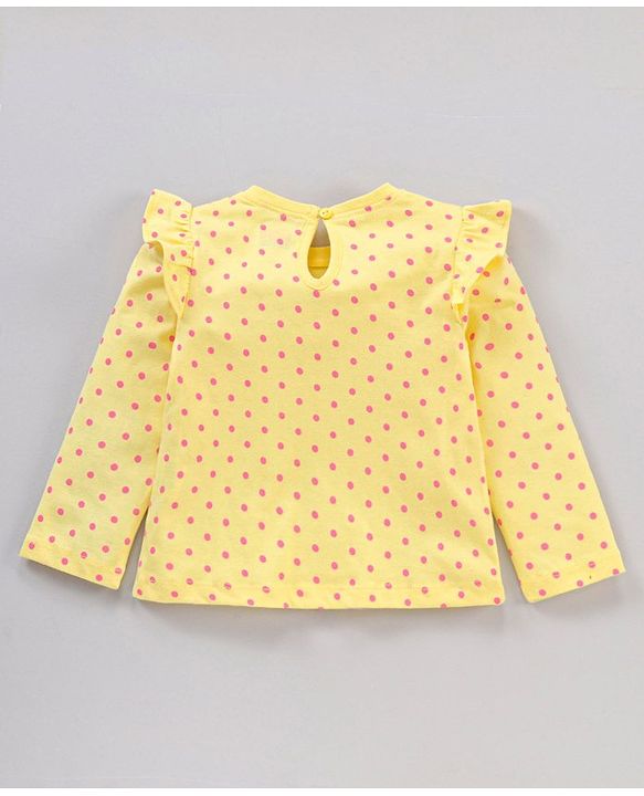 Babyhug 100% Cotton Full Sleeves Top with Graphics & Frill Detailing Pack Of 3 - Multicolor