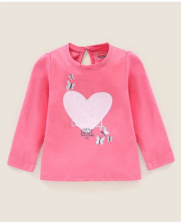 Babyhug Cotton Full Sleeves Tee Stripes Heart & Dot Print Pack of 3- Mullticolor