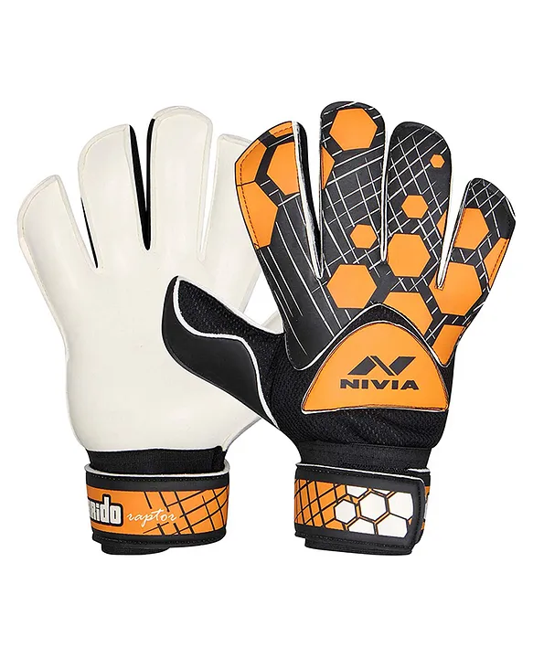 NIVIA Raptor Torrido Goal Keeper Gloves Size L Orange Black Online India Buy Sports Equipment for 14 15 Years at FirstCry 11759496