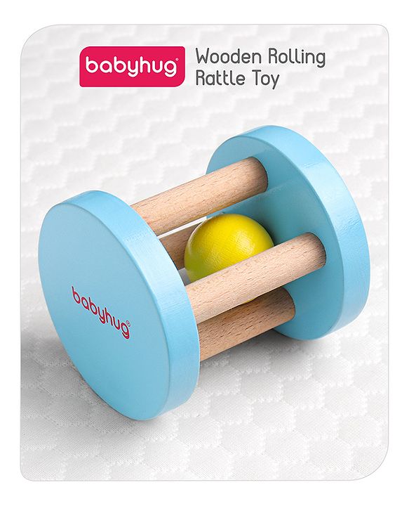 Babyhug Wooden Rolling Rattle Toy - Multicolour