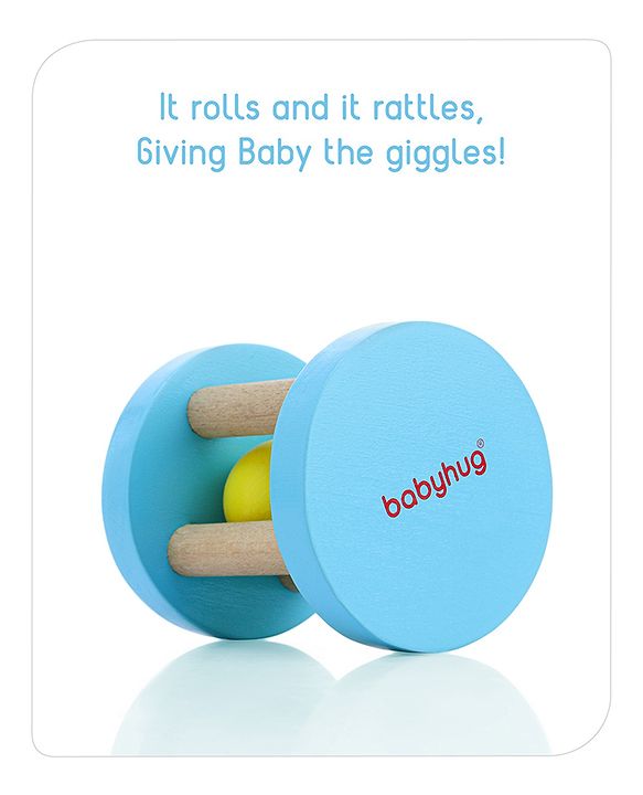 Babyhug Wooden Rolling Rattle Toy - Multicolour