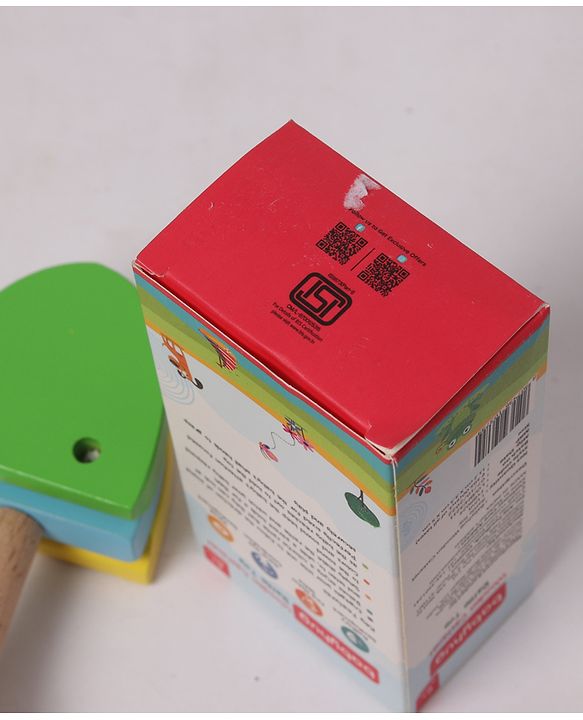 Babyhug Wooden Castanet Rattle Toy - Multicolour