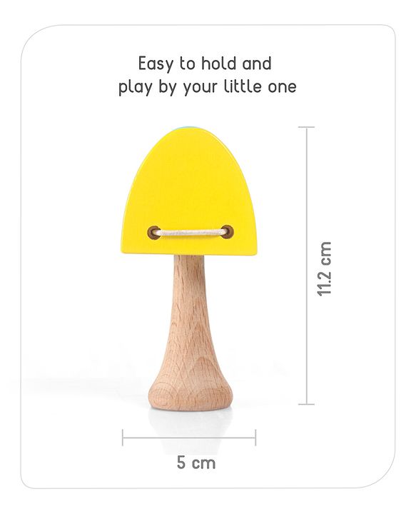 Babyhug Wooden Castanet Rattle Toy - Multicolour