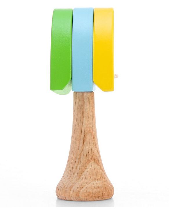Babyhug Wooden Castanet Rattle Toy - Multicolour