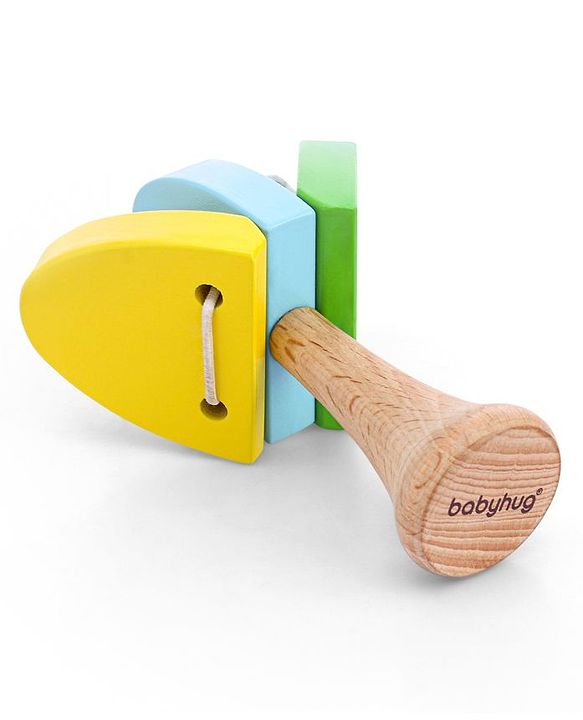 Babyhug Wooden Castanet Rattle Toy - Multicolour