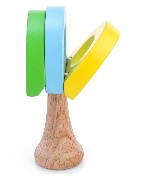 Babyhug Wooden Castanet Rattle Toy - Multicolour