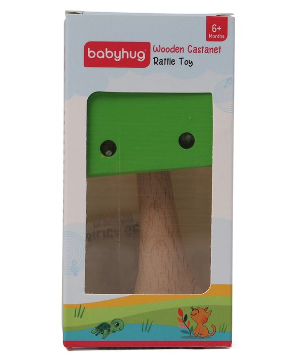 Babyhug Wooden Castanet Rattle Toy - Multicolour