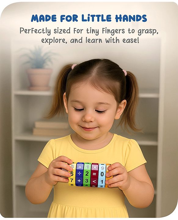 Babyhug Montessori Wooden Maths Calculator - Multicolor | Educational Learning Toy with Beads & Counting Frame | Helps Kids Learn Numbers, Addition, Subtraction & Problem Solving | BIS Certified