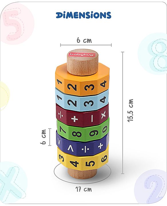 Babyhug Montessori Wooden Maths Calculator - Multicolor | Educational Learning Toy with Beads & Counting Frame | Helps Kids Learn Numbers, Addition, Subtraction & Problem Solving | BIS Certified