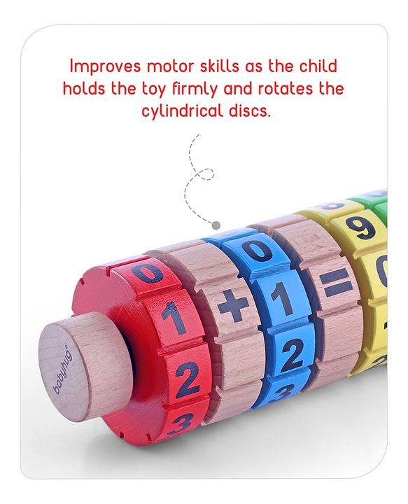 Babyhug Montessori Wooden Maths Calculator - Multicolor | Educational Learning Toy with Beads & Counting Frame | Helps Kids Learn Numbers, Addition, Subtraction & Problem Solving | BIS Certified