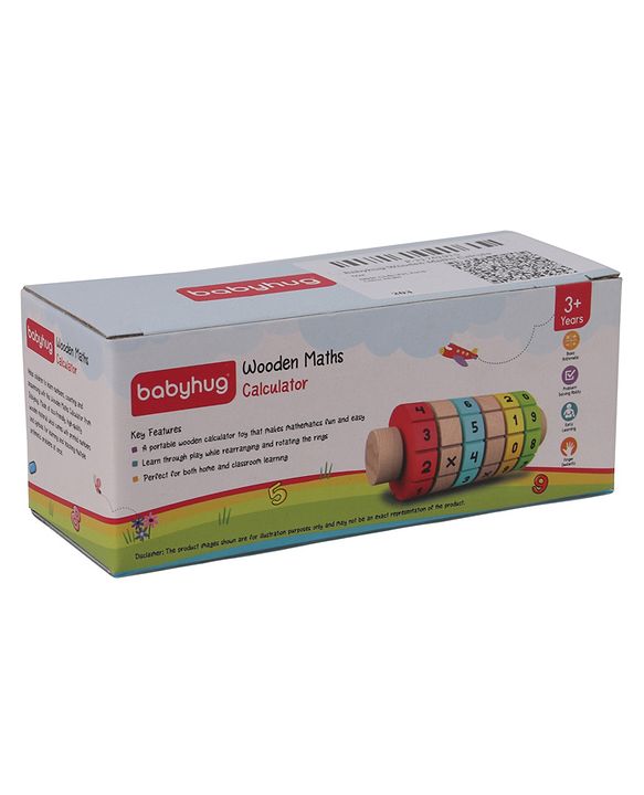 Babyhug Montessori Wooden Maths Calculator - Multicolor | Educational Learning Toy with Beads & Counting Frame | Helps Kids Learn Numbers, Addition, Subtraction & Problem Solving | BIS Certified